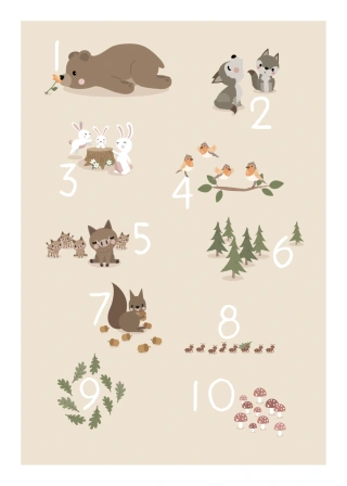 Numerot ja metsän eläimet