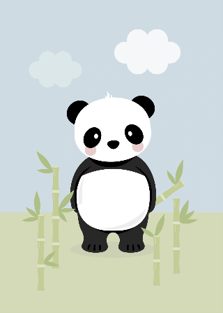 Esikatselu tuotteesta Julisteet: Panda ja bambu